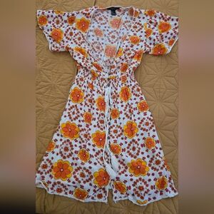 Forever 21 Orange and Yellow Floral Dress